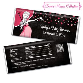 Bonnie Marcus Collection Personalized Chocolate Bar Personalized Baby Shower Candy Sprinkling Pink