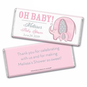 Personalized Bonnie Marcus Baby Shower Elephants Chocolate Bar 