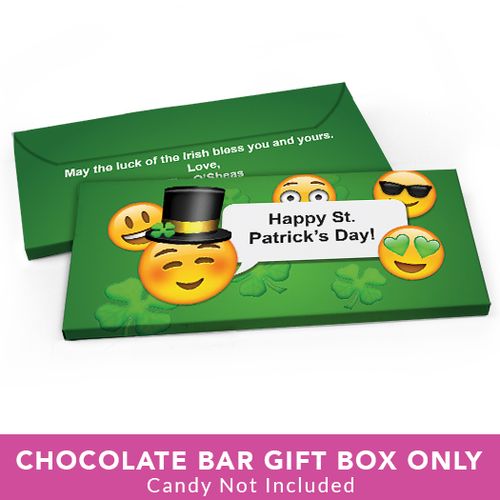 Deluxe Personalized St. Patrick's Day Emoji Candy Bar Favor Box