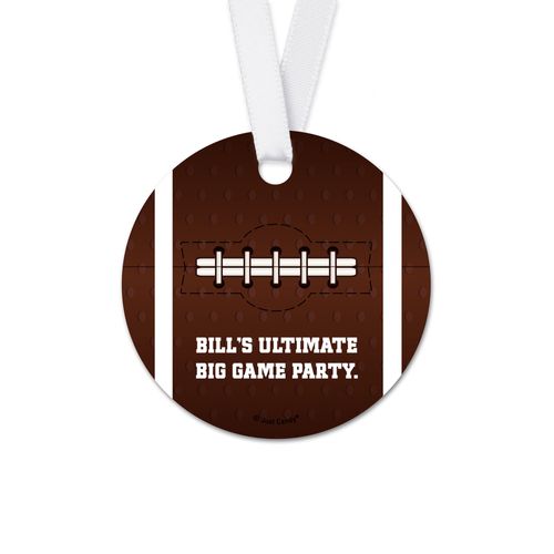 Personalized Round Football Party Themed Football Favor Gift Tags (20 Pack)