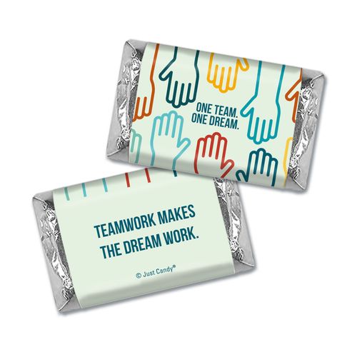 Business Teamwork Personalized Hershey's Miniatures Wrappers One Team One Dream