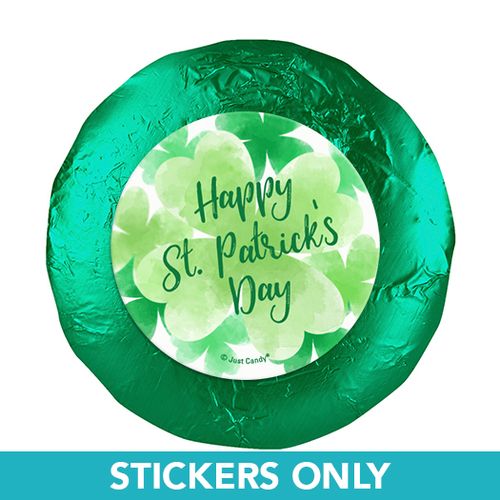 St. Patrick's Day Watercolor Clovers 1.25" Stickers (48 Stickers)
