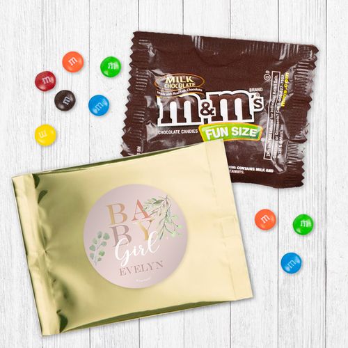 Personalized Girl Birth Announcement Baby Girl Milk Chocolate M&Ms