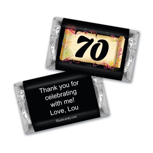 Milestones Personalized Hershey's Miniatures Wrappers 70th Birthday Chocolates Commemorate