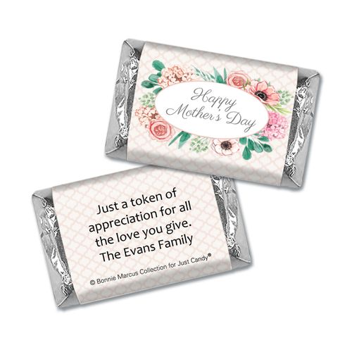 Personalized Bonnie Marcus Collection Mother's Day Hershey's Miniatures Wrappers Painted Flowers