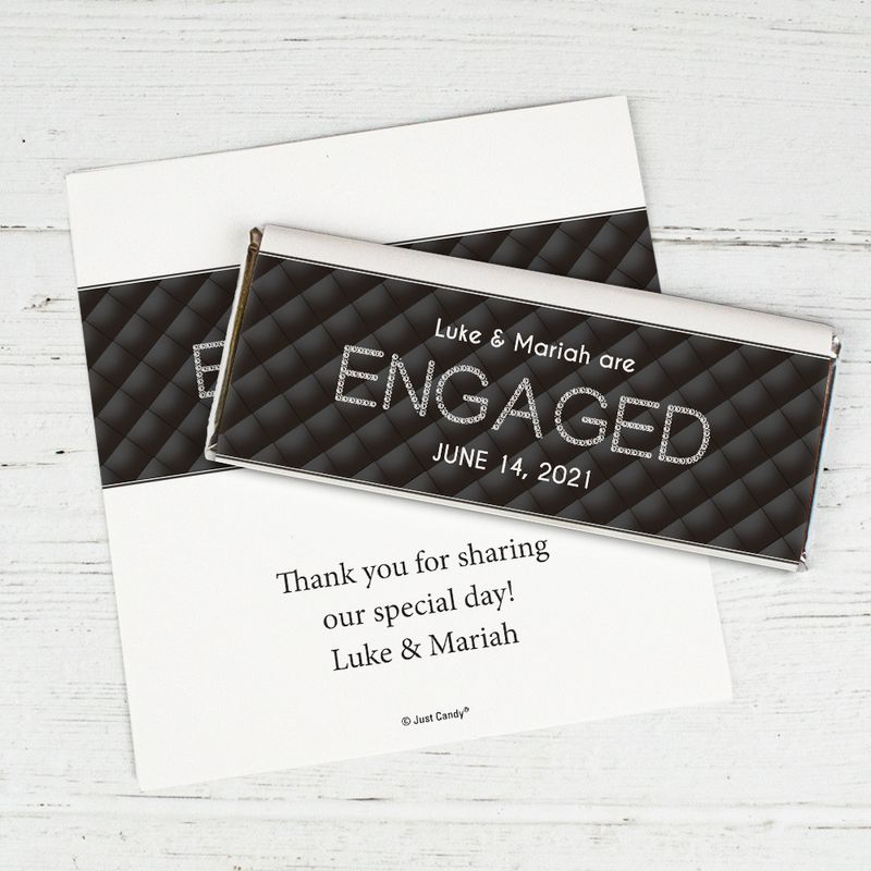 Engagement Party Personalized Chocolate Bar Wrappers Chanel Inspired  Quilted Engaged!