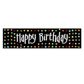 Personalized Happy Birthday Polk Dots 5 Ft. Banner