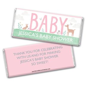 Personalized Bonnie Marcus Baby Shower Watercolor Flowers Chocolate Bar Wrappers Only