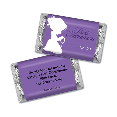 Communion Personalized Hershey's Miniatures Wrappers Child in Prayer