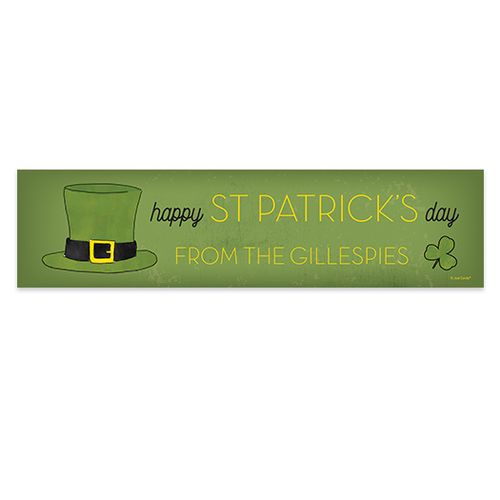 Personalized St. Patrick's Day Rustic Irish Hat 5 Ft. Banner