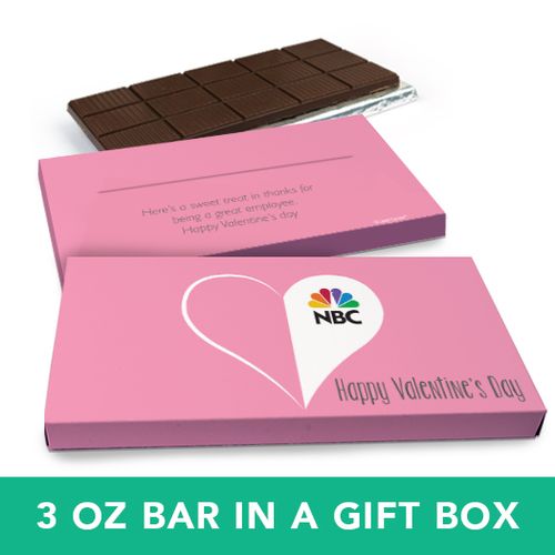 Deluxe Personalized Valentine's Day Add Your Logo Heart Chocolate Bar in Gift Box (3oz Bar)