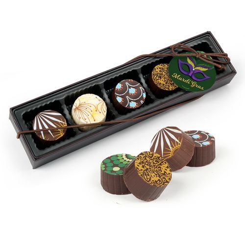 Mardi Gras Masquerade Gourmet Belgian Chocolate Truffle Gift Box (5 Truffles)