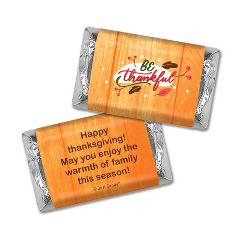 Personalized Thanksgiving Be Thankful Hershey's Miniatures Wrappers