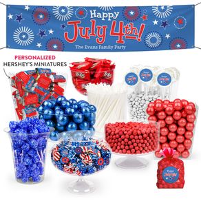 Personalized Independence Day Fireworks Deluxe Candy Buffet