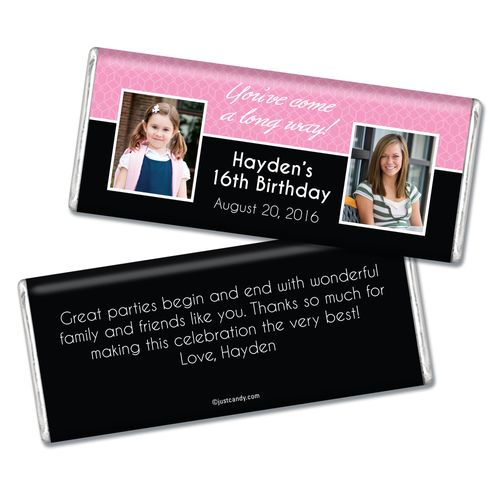 Birthday Personalized Chocolate Bar Then & Now Photo