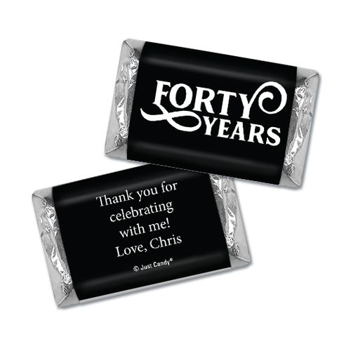 Personalized Milestones 40th Type Birthday Hershey's Miniatures