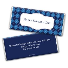 Personalized Father's Day Argyle Pattern Chocolate Bar