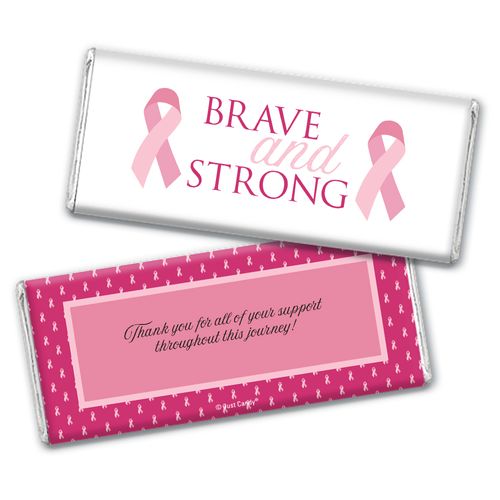 Personalized Breast Cancer Awareness Brave and Strong Chocolate Bar Wrappers Only