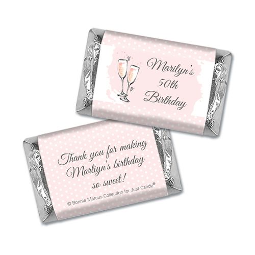 Personalized Bonnie Marcus Birthday Pink Birthday Party Bubbly Mini Wrappers Only