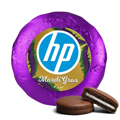 Personalized Mardi Gras Add Your Logo Milk Chocolate Covered Oreos