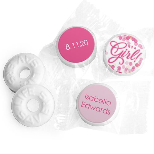Personalized Birth Announcement It's A Girl Bubbles Life Savers Mints