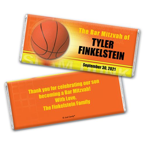Bar Mitzvah Personalized Chocolate Bar Wrappers Basketball Sport