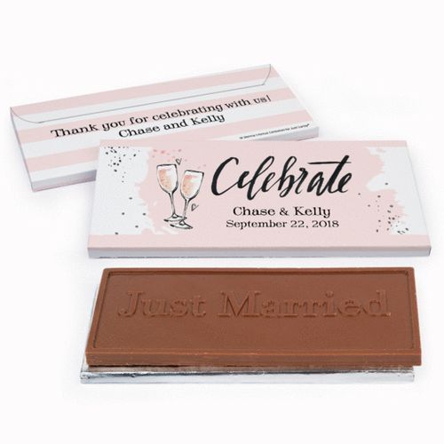 Deluxe Personalized Wedding Bubbly Chocolate Bar in Gift Box