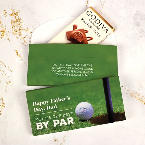 Personalized Father's Day Best By Par Godiva Chocolate Bar in Gift Box (3.1oz)