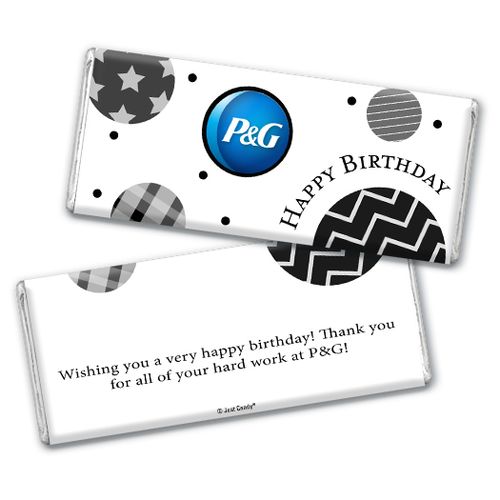 Personalized Birthday Add Your Logo Circles Chocolate Bar & Wrapper