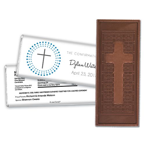 Confirmation Personalized Embossed Cross Chocolate Bar