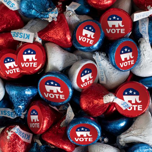 DIY Republican Stickers and Hershey's Kisses