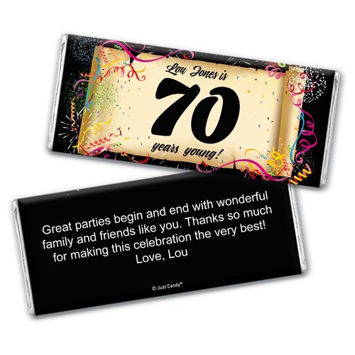 Milestones Personalized Chocolate Bar 70th Birthday Wrappers Commemorate