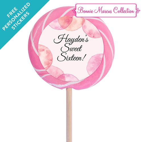 Bonnie Marcus Collection Personalized 3" Swirly Pop - Blithe Spirit Birthday (12 Pack)