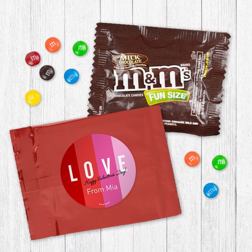 Personalized Valentine's Day Color Block Love Milk Chocolate M&Ms