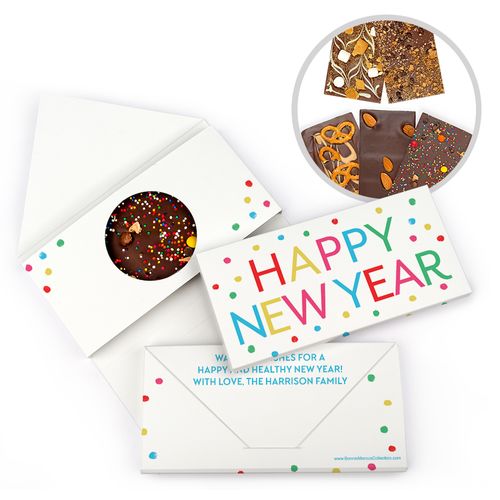 Personalized New Year's Dazzling Dotz Gourmet Infused Belgian Chocolate Bars (3.5oz)
