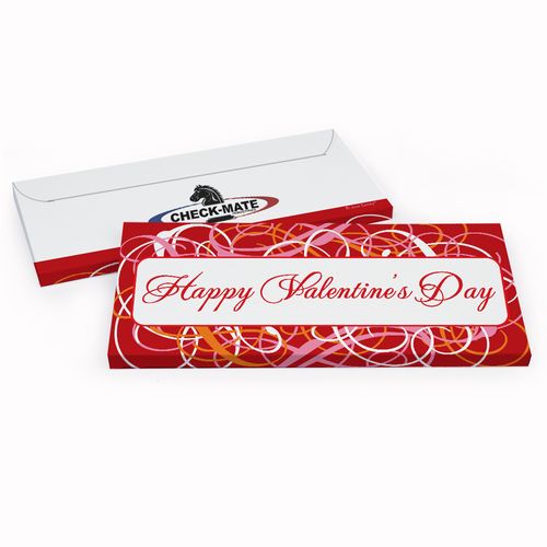 Deluxe Personalized Valentine's Day Add Your Logo Swirls Candy Bar Favor Box