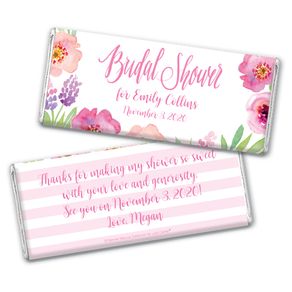 Bonnie Marcus Collection Personalized Chocolate Bar Wrappers Bridal Shower Floral Embrace Personalized