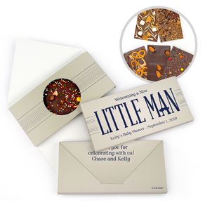 Personalized Baby Shower Little Man Gourmet Infused Belgian Chocolate Bars (3.5oz)