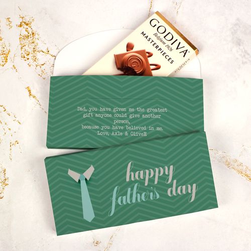 Personalized Father's Day Timeless Tie Godiva Chocolate Bar in Gift Box (3.1oz)