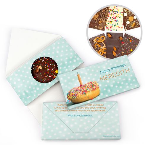 Personalized Birthday Donut Worry Be Happy Gourmet Infused Belgian Chocolate Bars (3.5oz)