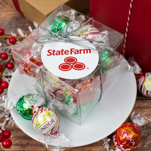 Personalized Christmas Add Your Logo Lindor Truffles by Lindt Cube Gift