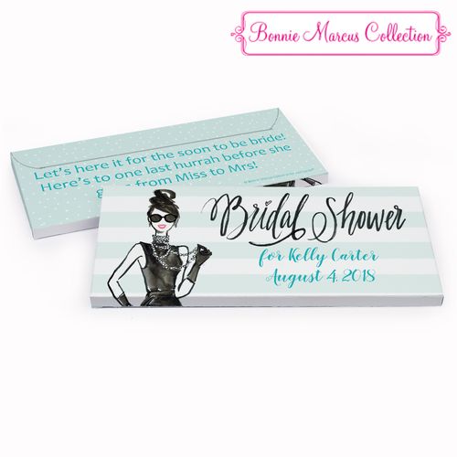 Deluxe Personalized Bridal Shower Showered in Vogue Chocolate Bar in Gift Box