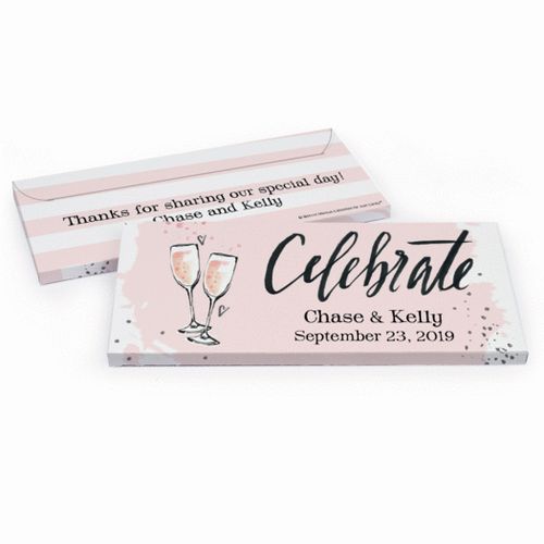 Deluxe Personalized Wedding Bubbly Hershey's Chocolate Bar in Gift Box