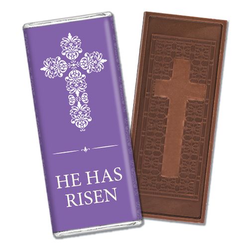 Personalized Easter Purple Cross Embossed Cross Chocolate Bar