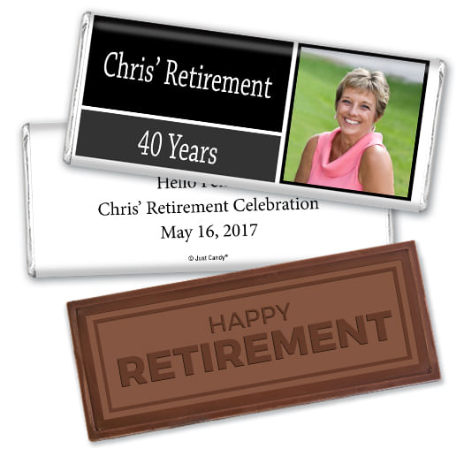 Retirement Personalized Embossed Happy Retirement Chocolate Bar Photo ...