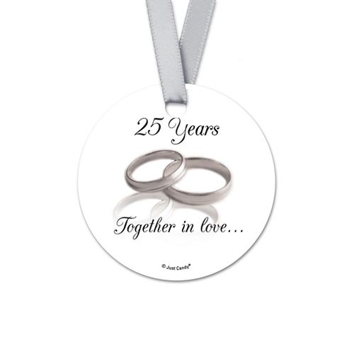 Personalized Round Gilded Rings Anniversary Favor Gift Tags (20 Pack)