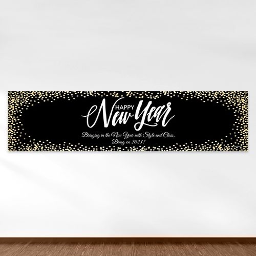 Personalized New Year's Eve Bubbles 5 Ft. Banner
