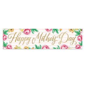 Bonnie Marcus Pink Flowers Mother's Day 5 Ft. Banner