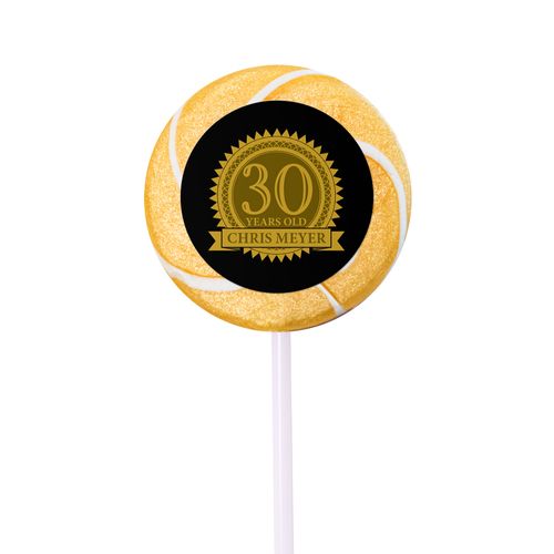 Milestones Personalized Small Swirly Pop 30th Birthday Favors (24 Pack)
