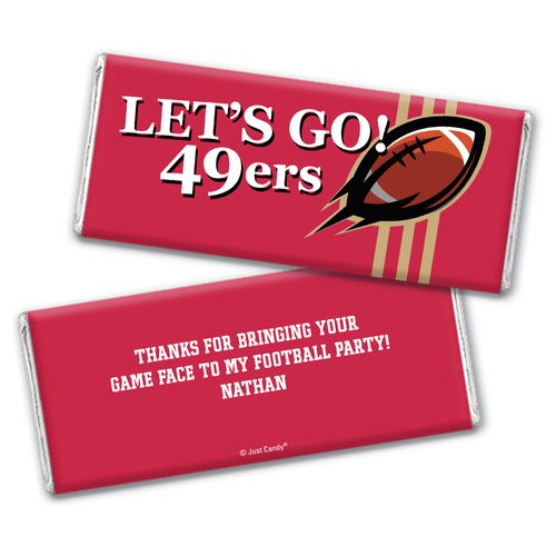 Personalized 49ers Football Party Hershey's Chocolate Bar & Wrapper